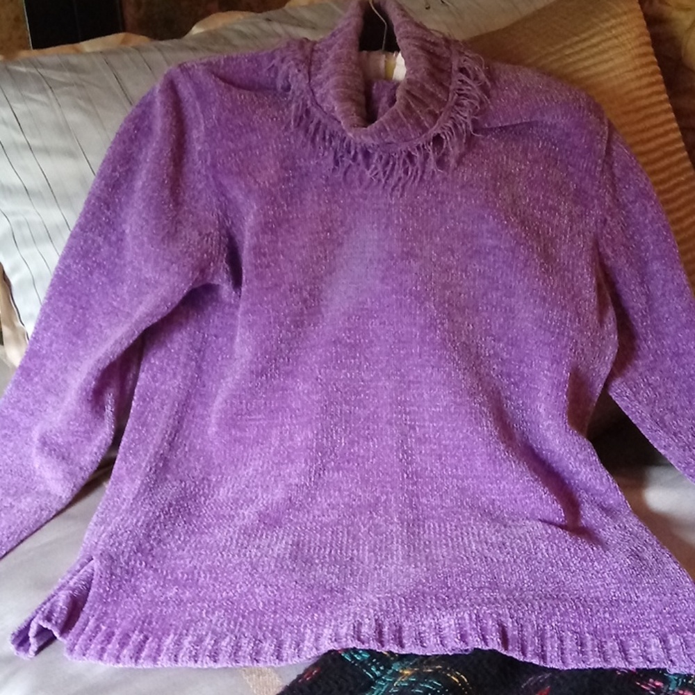 Violet acrylic sweater small